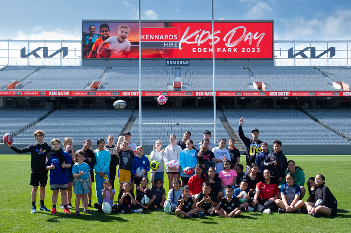 Kennards Hire kids day at Eden Park